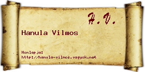Hanula Vilmos névjegykártya